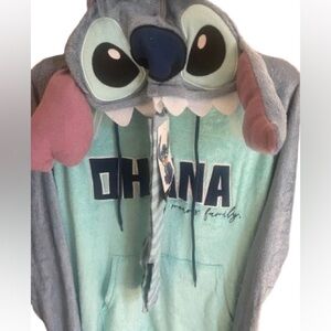 Blue and pink stitch sleepwear/costume size medium.